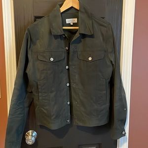 Gustin Waxed Black Trucker Jacket